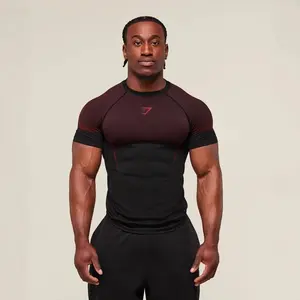 Men's Quick Dry Short Sleeve Gym Running Moisture Wicking Round Neck T-Shirt Training Exercise Gym Sport Shirt Tops Lightweight