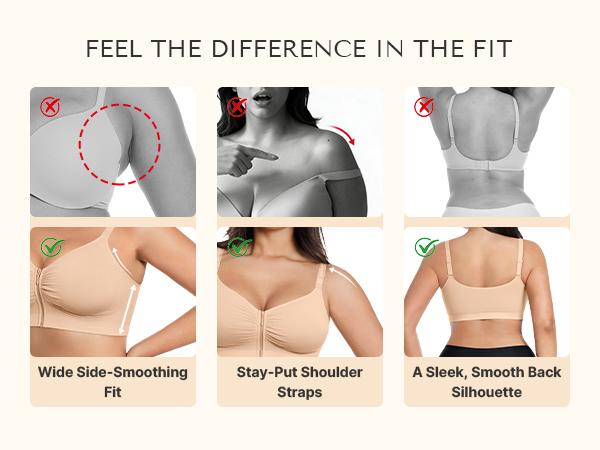 SHAPELLX Bare Essentials Skin Flow Front-Zipper Wireless Bra