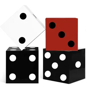 Casino Dice Centerpiece, 6 Counts/set Large Dice Box, Party Decoration Supplies for Graduation Birthday Party