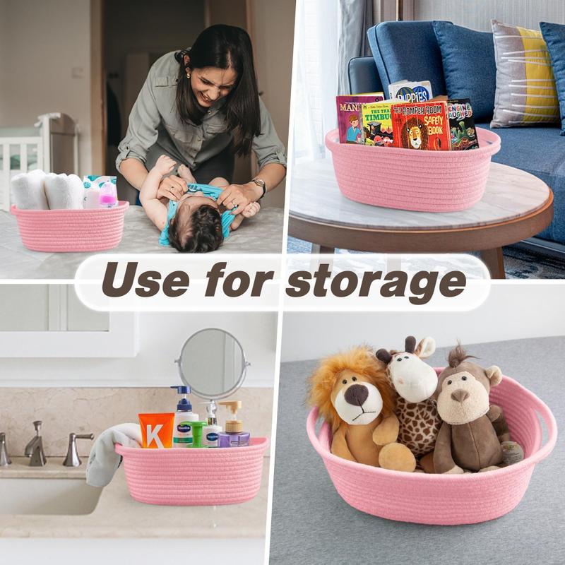 Woven Basket with Gift Basket Set,christmas Rope Baskets,christmas Gifts for Bathroom Decor Set,Small Woven Gift Basket with Handles,Boho Rope Woven Gift Basket for Bathroom&house Organizers Shelf Cotton