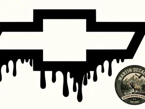 Martin Decal Dripped Chevy Window Decal for Car Customization - Stylish Dripped Design for Chevy Enthusiasts - Easy Application on Car Windows