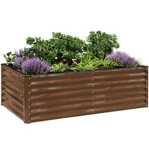 SnugNiture 6x3x2FT Galvanized Steel Raised Garden Bed - Outdoor Metal Planter Box Kit for Vegetables, Flowers, Herbs, Durable Corrosion-Resistant Design