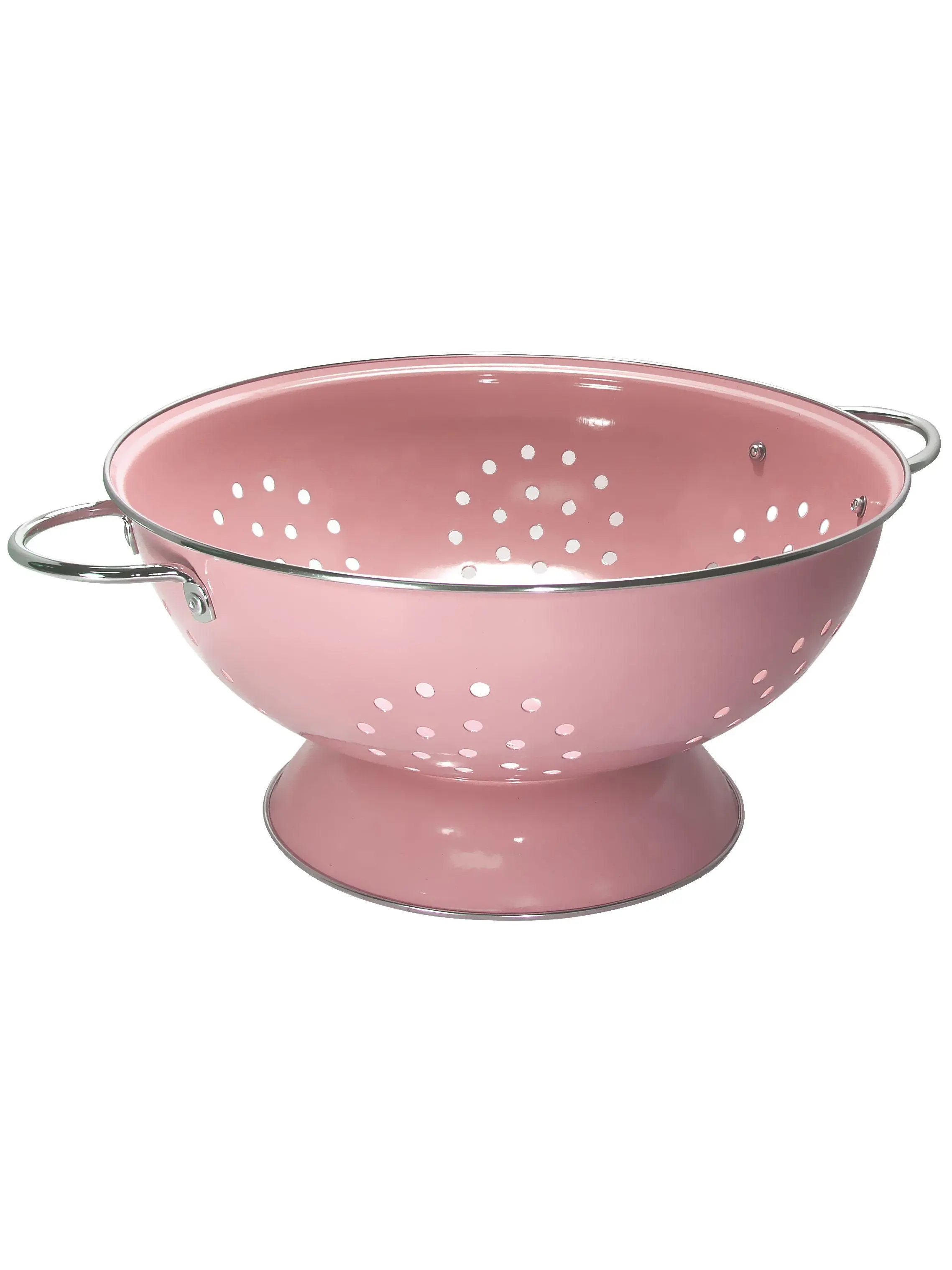 Calypso Basics Stainless Steel 7qt Kitchen Colander with Handles, Pink