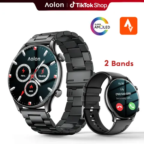 【Ultra-Slim】Aolon GTR3 Wearable Smartwatch: 1.43" AMOLED Display, Bluetooth Calls, Fitness & Sleep Tracking, 110+Sport Modes, IP68 Water Resistant, Fast Charging, 120-Hour Battery, iOS & Android, Unisex Gift.#tiktokshopfalldealsforyou#tech vibes