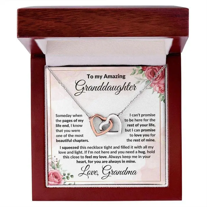 To My Amazing Granddaughter Necklace, Gift From Grandma, Love and Light Message, Sentimental Necklace With Message LED Box