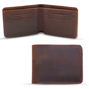 Leather Wallet for Men, RFID Blocking, Top Grain Leather Mens Bifold Wallets, Genuine Leather, Handcrafted, Strong Stitching, Extra Capacity for bills, 6 Card Slots, Gift for Him
