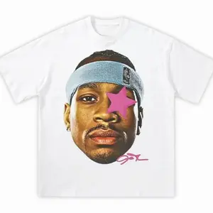 Allen Iverson AI Pink Star 90s graphic tees Adult, graphic , Basketball Player clothing merch, 4