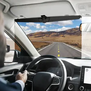 FITDRIVE Car Sun Visor Extender 2 Packs Wear-Free Sunglass Universal Anti-Glare Polarized UV400 Protection Easy Install Safe Driving Extension Multi-Angle Adjustment for Glare UV Ray Stray Light Car Window Shades