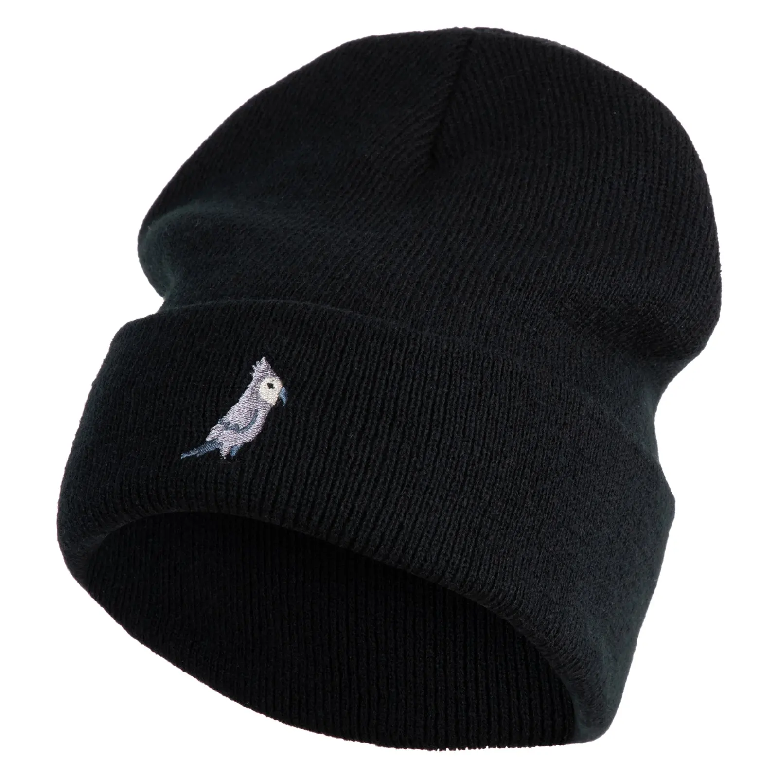 African Grey Parrot Embroidered Big Size Acrylic Long Beanies