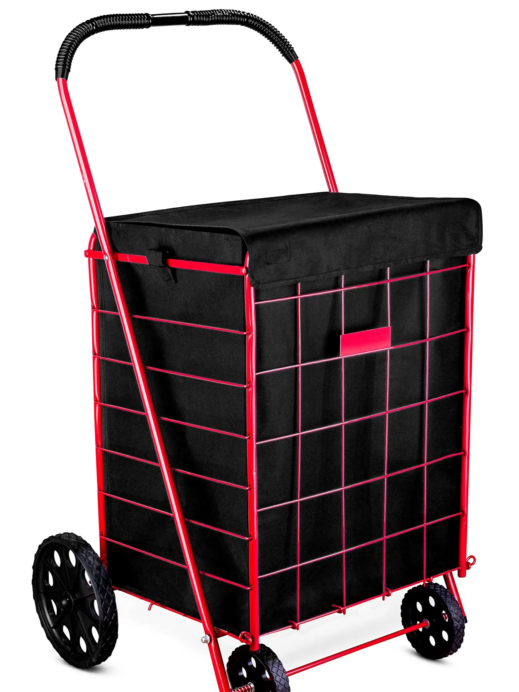 Shopping Cart Liner Waterproof Cover Standard Cart Bag Square Bottom Adjustable Straps Secure Attachment Grocery Cart Organizer Black 18x15x24 Inch
