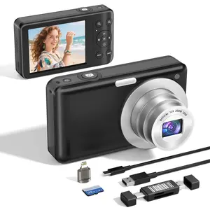 Portable Retro Camera 4K Digital 64MP 12x Optical Zoom 3-inch Screen Built-in Flash WiFi Transmission with Camera Bag Perfect Holiday Gift for Travel Photography