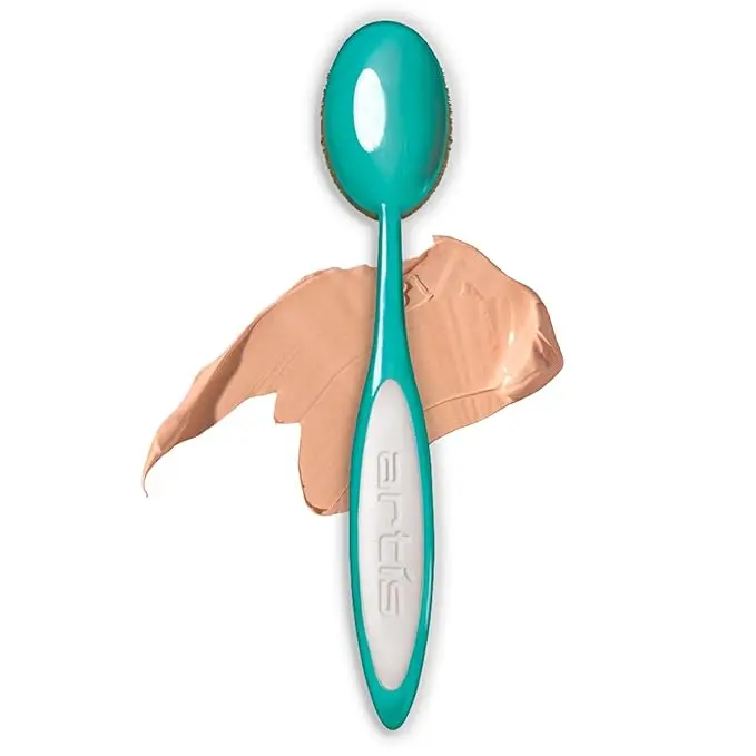 Artis Elite Oval 7 Makeup Brush for Foundation, Creams, Powders and Liquids Dense Pro Applicator for BB Cream, SPF and Contour Airbrush Finish Color Turquoise