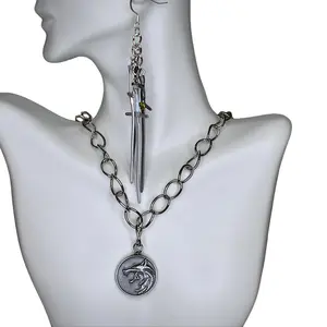 The Witcher Keychains Earrings and Jewelry Set for Fans Unisex Versatile Accessory Ideal for Everyday Use or Gift