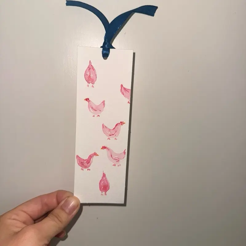 Rooster Watercolor Bookmark