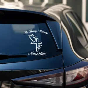 Dove with Cross Memorial Decal for Trucks or Cars | Vinyl Decal | Custom Decal | 8x8" or 12x12" Sizes
