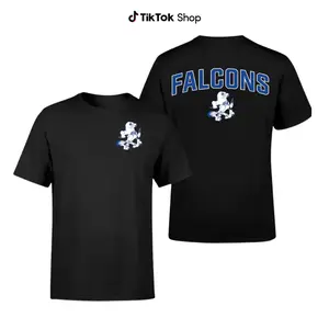 Falcons Mascot T-Shirt Two Side, Vintage Streetwear Graphic Tee For Men And Women, Soft Cotton Blend Sports Team Apparel, Gift For Falcons Fans & College Spirit Supporters