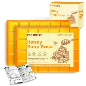 2lb Glycerin Soap Base - Scented Melt and Pour Soap Base for DIY Crafting, Easy to Cut, Vegan and Cruelty-Free, Moisturizing and Gentle on Skin, Perfect for Soap Making Supplies (Honey, 2 Pound)