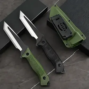 A multifunctional stainless steel sharp straight knife with a convenient carrying case for home use, suitable for outdoor fishing, camping, mountain climbing, barbecue, household fruit cutting and other scenarios