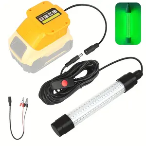 IP68 Underwater fishing light Compatible with DeWalt 20V Battery, 1300LM Night Fishing Lights 16FT Cable 13W Fishing Light for Night Fishing Ice Fishing/Boats/Docks/Kayak Salt Water