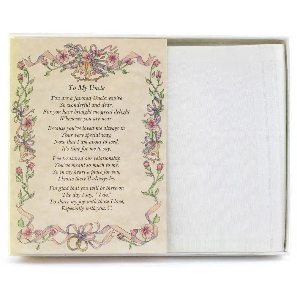 Personalized From the Bride to her Uncle Wedding Handkerchief