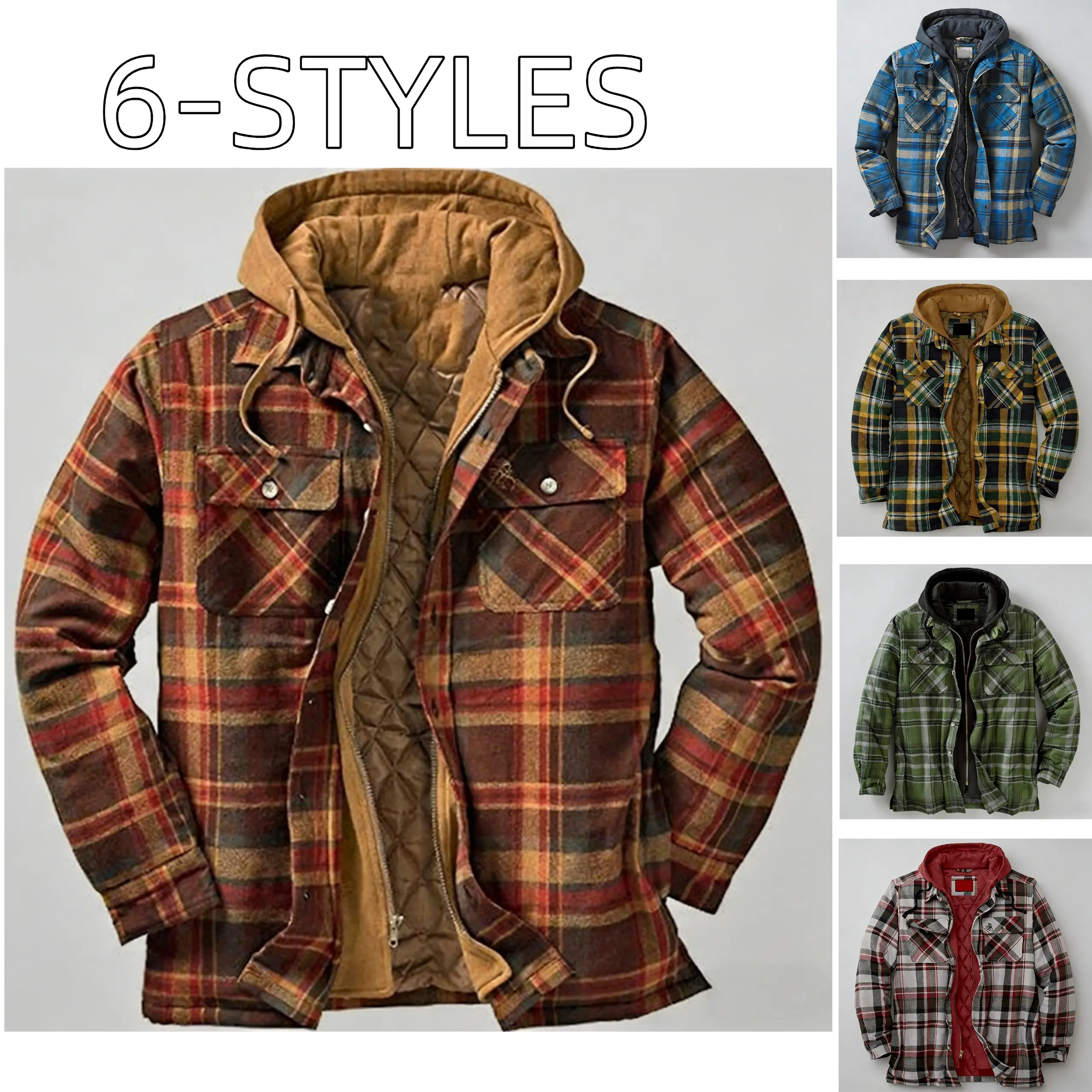 Maplewood Plaid Shacket For Men| Soft Cotton Hooded Flannel Jacket