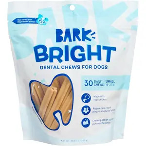 Barkbox Bright Original Dog Dental Chew Sticks, Plaque and Tartar Cleaning - Small Breeds (30 Chews)