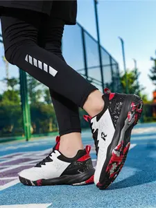 2026 New Arrival: Men's Professional Badminton, Tennis, and Athletic Shoes for Court Use, Camouflage Rubber Sole for Shock Absorption and Anti-rollover, Lace-up, Plus Size, Indoor and Outdoor Sports Training and Casual Wear