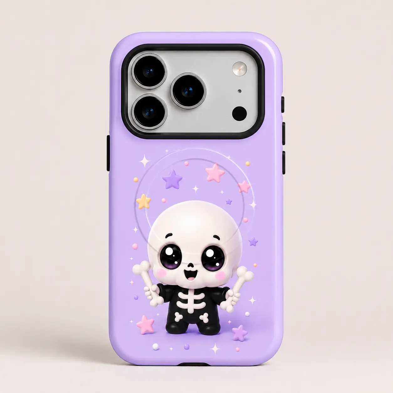 Kawaii Skull Bone Mobile Phone Case, Adorable Skeleton Protective Cover for Smartphones