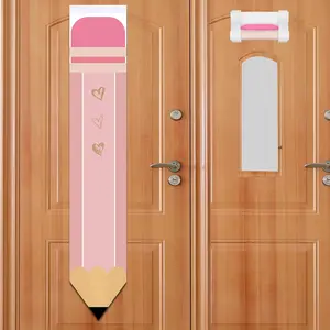 2 count Pink Classroom Door Window Cover Curtains Classroom Shade, Pencil Shape Blackout Window Cover Classroom Curtains for Office, Porch, Room Door Curtains for Door Window