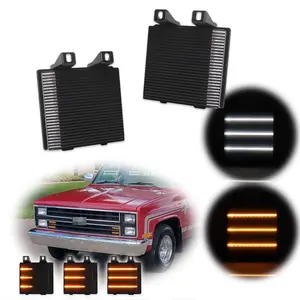 2pcs Smoke Switchback LED DRL Corner Dynamic Signal lamps Lights For Chevy GMC Pickup Truck,Replace OEM 918045 918046, GM2520110 GM2521110