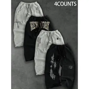 Men's & Women's Casual Joggers 4-Pack, Sports Pants, Comfortable Drawstring Design, Soft Fabric, Perfect for Hiking & Outdoor Activities