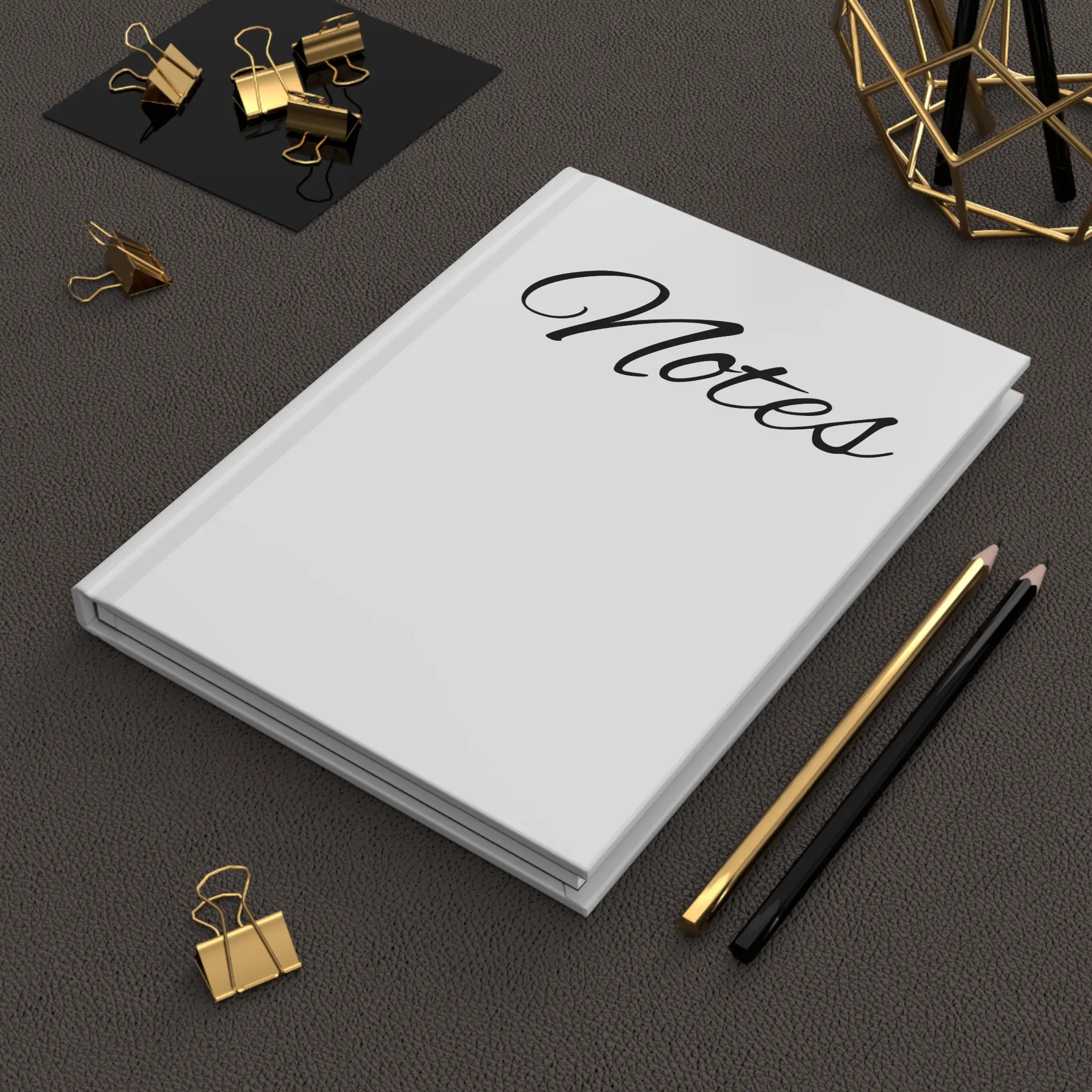 Notes Hardcover Journal — Matte White Notebook for Writing, Planning & School