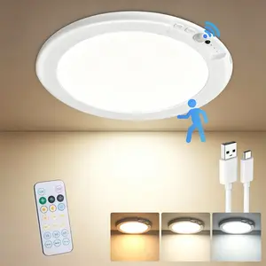 Magnetic Motion Sensor Ceiling Light with Remote, Wireless RGB Magnetic Hallway Lamp, 5000mah Long Battery Life, Entryway, Foyer, Closet, Balcony