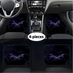 4-piece set of high-end car interior accessories with butterfly pattern, easy-to-clean interior accessories, suitable for use on front and rear seats, suitable for all seasons, stylish and durable, perfect gift