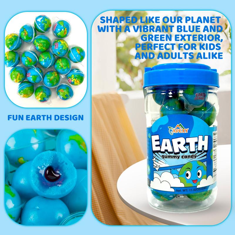 Apexy Eyeball Gummies - with Fruity Liquid Center 11.42oz Eyeball Candy for Halloween, Birthday, Trick Or Treat, Party Candy -Jelly Filled Gummies, Fat Free, Nut Free. 11.42oz (Planet) Snack Soft Bonbon Sweet Chewy