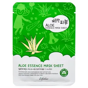 Esfolio Aloe Essence Mask Sheet - 10 Sheets, Enriched with Aloe Barbadensis Leaf Extract & Nutritive Components for Deep Skin Moisture Repair