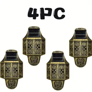 19 light-up beads plus a central flashing breathing light. Moroccan-style home decor hanging lamp, solar garden wall lamp, open-work design. Suitable for gardens, lawns, porches, pathways.