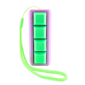 Picky Party Clicky Purple Cylinder Keychain Textured Base you customize Tactile Switch