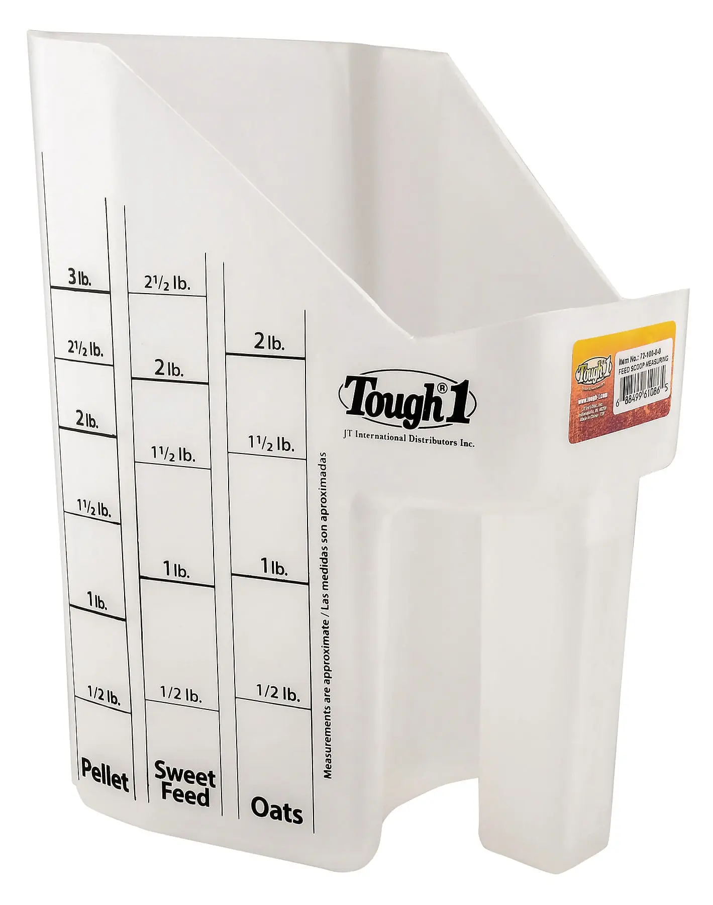 Tough1 Clear Feed Scoop with Measurements