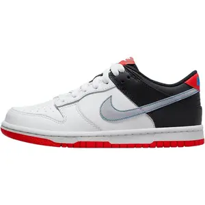 Youth Nike Dunk Low White/Wolf Grey-Lt Crimson (DH9765 103) (GS)