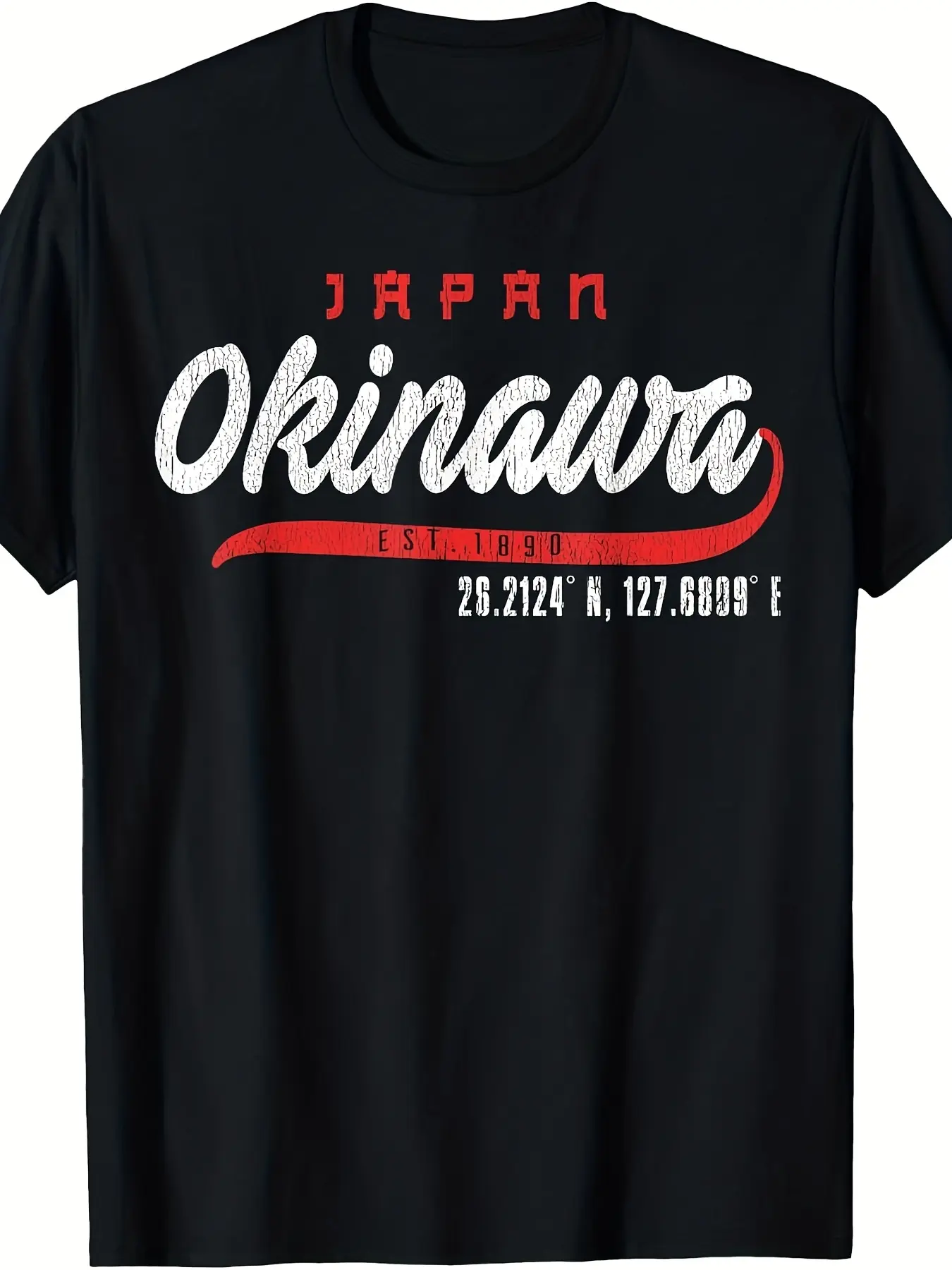 Men'  Women' Okinawa Japan Retro 1890 T-Shirt - Vi unisex soft cotton short sleeve t shirt, vintage graphic casual tee for men women teens, perfect birthday holiday gift for camping travel gym daily street casual wear