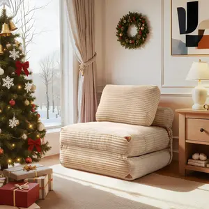 POUUIN 3-in-1 Boneless Folding Sofa Bed, Folding Chair Bed with Pillow, Convertible Lazy Sofa Bed with High-Density Support Foam, Fold Out Chair for Small Spaces Living Room Bedroom, No Assembly Required