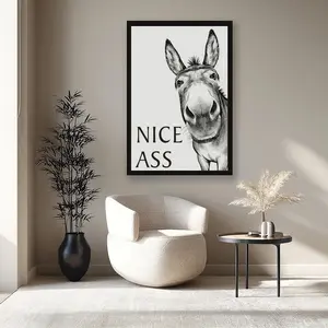 Bathroom Art Bathroom Wall Decor Farmhouse Home Decor Sets Vintage Funny Wall Art Signs - Nice Ass Donkey Print