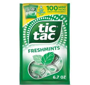 Tic Tac Freshmints, Bulk Bag with 100 Mini Packs (4 Mints each), Share-Size, On-the-Go Mints, 6.7 oz