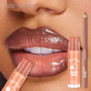 2pcs set Moisturizing Hydrating Lip Balm & Matte Non-stick Cup Lipline，Long-lasting Lip，2-in-1 Matte Lip Liner Lipstick Pen，Moisturizing in Autumn and Winter, Glossy