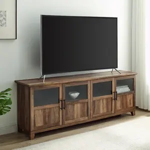 EBELLO Storage Media Console,TV Television-Stands, 68" Wide, Brown