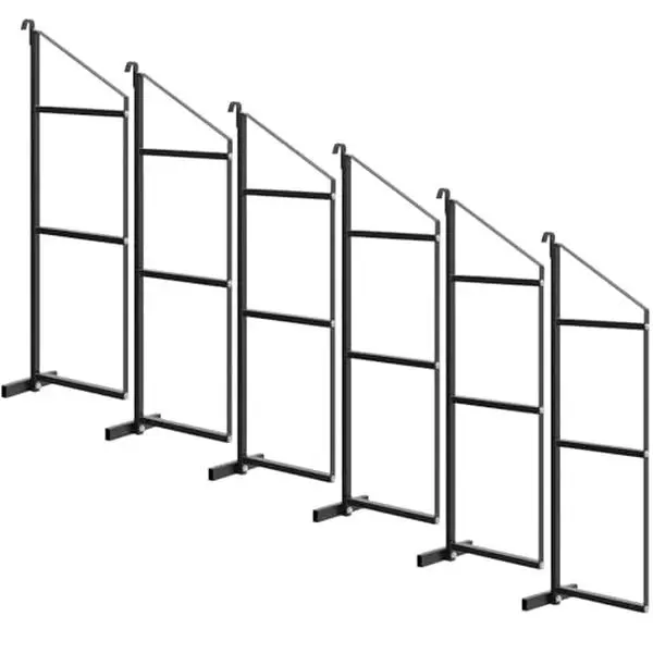 6 PCs Shipping Container Shelving Bracket, 22" D x 60" H, 3-Tier Powder Coated Steel Shelf Brackets, 1100 LBS Capacity, Quick Hang D Hook, for Cargo Storage, Warehouse, Garage, Heavy Duty