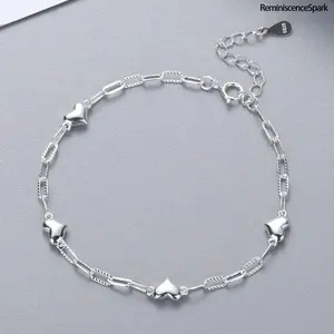 Hypoallergenic Minimalist Heart Bracelet – Premium Polished Metal Tarnish-Resistant Design, Essential Accessory for Women & Girls Date Nights & Casual Outings