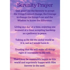 88. Serenity Prayer, Long Form Pink Purple D01.