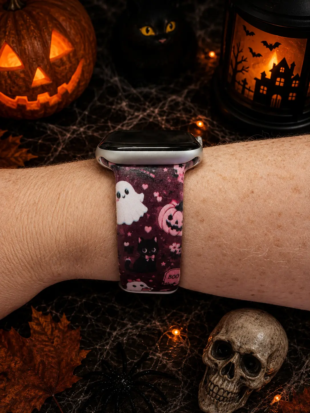 Pink & Purple Halloween Ghosts Watch Band